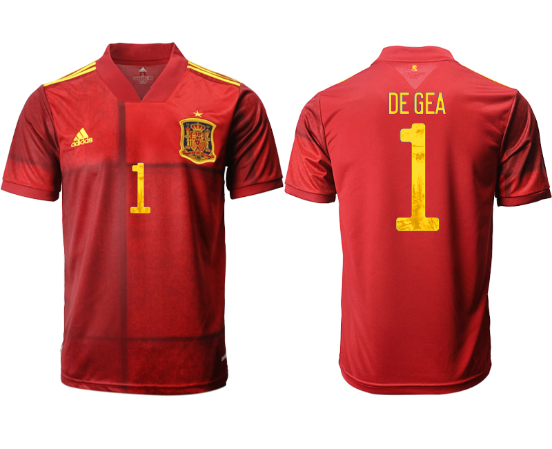 Men 2021 Europe Spain home AAA version #1 soccer jerseys->spain jersey->Soccer Country Jersey